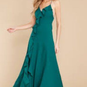 More To Come Jade Green Maxi Dress Small